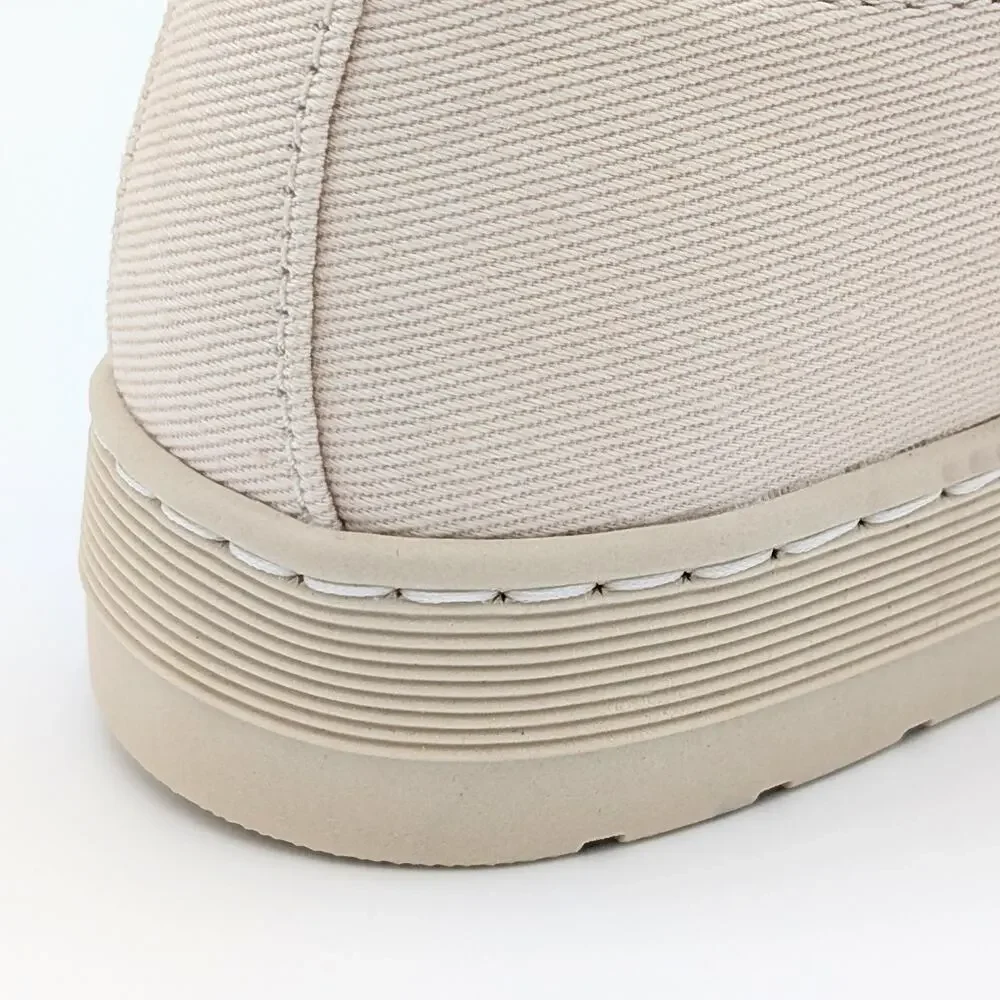 Dr. Martens Delray Twill Canvas Oxfords Sand 3 Eye Shoes M 10 W 11 EU 43 Cruise